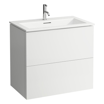 Laufen Kartell комплект:тумба с керамической  раковиной цвет белый 80х50х72.5cм, с 2 выдвиж. ящик с 1 отв. под смесит, цвет: бел матов (НЕ производ!!)