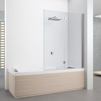 Шторка на ванну Novellini Young 120x151,6см, правая DX, стекло прозрачное, профиль хром, Y21BSV120D-1K