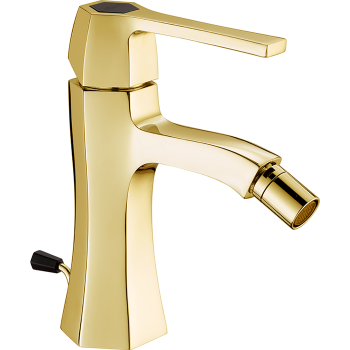 Смеситель для биде Cisal Cherie однорычажный, на 1 отверстие с донным клапаном, золото/черный матовый CH0005547C