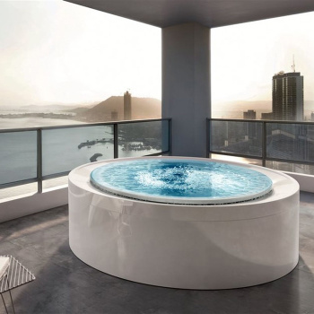 Минибассейн Gruppo Treesse Fusion Spa 200 2000x670, Г/М, нагреватель 3kw, фильтр песок, хромо-wя, озон. дезинф. внешняя панель VTR, белый V8610XBN820S000L