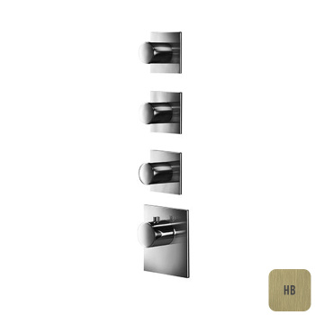 Внешняя часть термостатического смесителя Almar с 3-мя запорными вентилями, латунь брашированная pvd E180083.HB