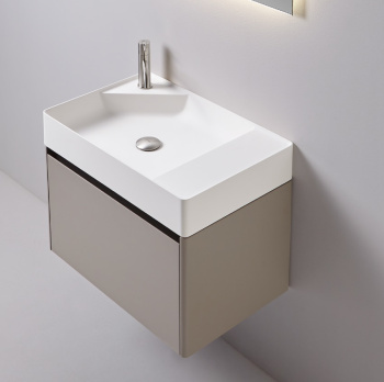 Комплект мебели Antonio Lupi Simplo 63х42хh37,5, с 1 ящиком, Havana goffrato с раковиной из материала Flumood белой А0002424228