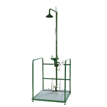 Аварийный душ Nofer с раковиной для промывки глаз из полипропилена SCP730