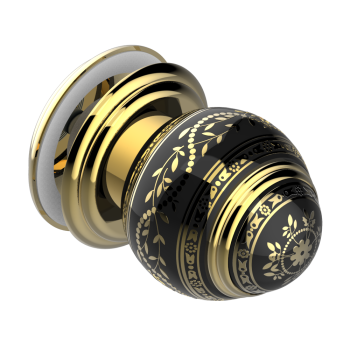 Ручка дверная одинарная THG Marquise Noir Decor Or A7F-F01-639V полированное золото