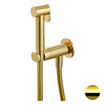 Смеситель с гигиеническим душем Remer X-style Minimal золото глянцевое N64WDO