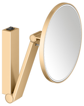 Косметическое зеркало Keuco Ilook_move 21 17612259004 с подсветкой, увеличение х5, латунь шлифованный