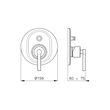 Смеситель для душа Nicolazzi  Внешняя часть встраиваемого с переключате 3796EXTCR29M