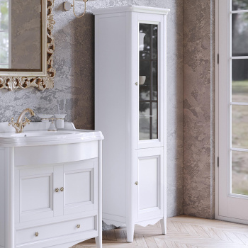 Пенал Tw Veronica 50.2/45x40/37.4xh172, 2 распашн дверки, доводчики Blum, петли справа-DX,, bianco, ручки riflesso бронза VER2050D-B