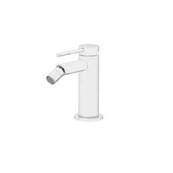 Смеситель для биде Gattoni Circle Two на 1 отверстие, с донным клапаном, bianco opaco 9150/91BO