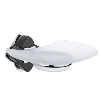 Мыльница стеклянная THG Petale De Cristal Noir U6D-A02-500 хром