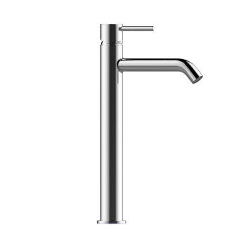 Смеситель высокий для раковины Bossini Teo T излив 14.5см с донным клапаном. гибкая подводка. хром