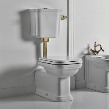 Механизм слива одинарный для низкого бачка Kerasan 751393 бронза