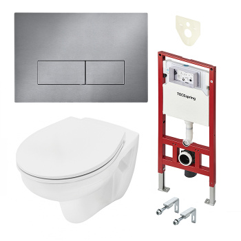 Унитаз с инсталляцией Tece Tecespring K955301WCB серый