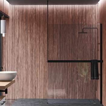 Рама для душевого ограждения Novellini Kuadra H 1600х3000, с свободным входом, правая, с креплением к потолку, с полотенцедержател, черн мат R80KUFRESOFD-H 160/300