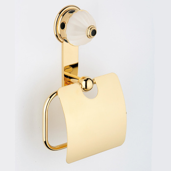 Держатель туалетной бумаги с крышкой THG Cheverny Onyx Noir U1V-F01-538AC полированное золото