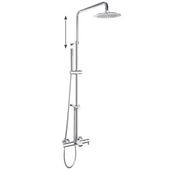Душевая система Ramonsoler Drako термостатическая с изливом и с регулировкой высоты 335602RM300