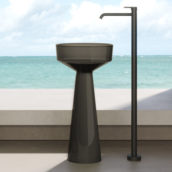 Раковина напольная Dea Design Pedestal Basin d425хh850, smoky black DD2018 425 R4