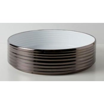 Раковина Terzofoco Sinks Cippo GLOSSY WHITE INSIDE AND METAL BLACK GLOSSY OUTSIDE 0201GMBG