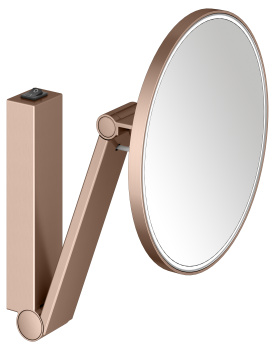 Косметическое зеркало Keuco Ilook_move 21 17612299004 увеличение х5, красное золото шлифованный