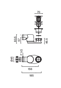 Сливной сифон Catalano VASCHE SOLID для ванны Lino satinato 7250120030