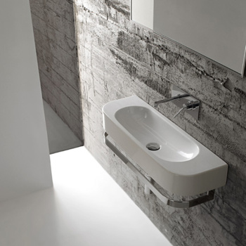 Раковина Globo Forty3 70х27 см, 1 отв., без перелива, с креплением, белый SCT70.BI*1sx