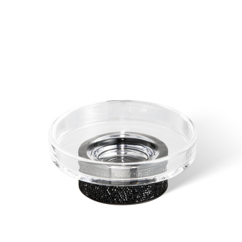 Мыльница настольная Decor Walther Rocks STS прозрачное стекло, с кристаллами Swarovski®, черный матовый 934060