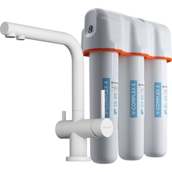 Смеситель для кухни Omoikiri Nagano WH-P с фильтром белый 4054.8028P