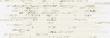 Керамогранит Италон Charme Deluxe Arabescato White Strip Lux Mosaico 26x75 см 610110000639