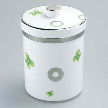 Банка керамическая с крышкой THG Capucine Vert Decor Platine A7E-A02-4611 белый
