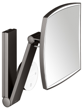Косметическое зеркало с подсветкой Keuco Ilook_move 20 17613359002 увеличение х5, титан чёрный шлифованный
