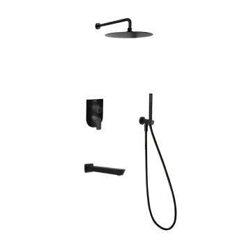 Смеситель для душа Ramonsoler Urban Chic встраиваемый с изливом, с тропическим и ручным душем чёрный K2115031NM
