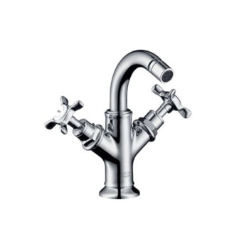 Axor Montreux, Смеситель для биде, с двумярукоятками, с донным клапаном, цвет: хром 16520000