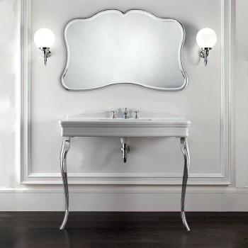 Консоль Devon&Devon Colette 109х57хh85/95 керамич. раковина. c 1отв белый с 2-мя ножками хром DECOLETTEBI1FGCR