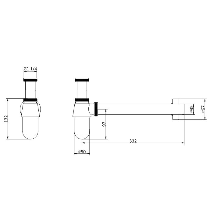 Сифон Burlington W14 BNKL никель