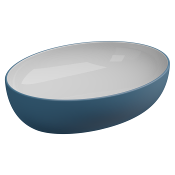 Раковина накладная биколор 55x42 см GSG Ceramic Design Easy EALAVOV55BI000/027 White/Denim Matt