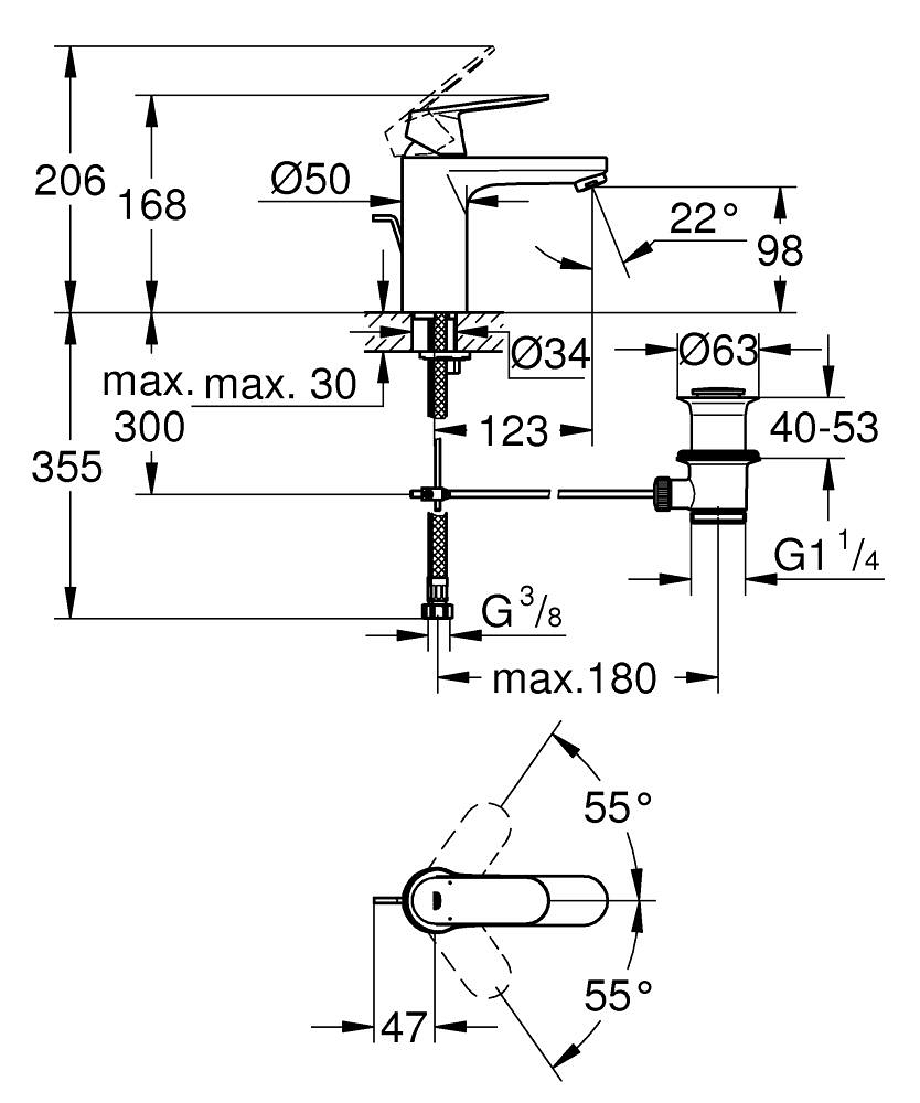Набор для душа Grohe Eurosmart Cosmopolitan 1000179 хром
