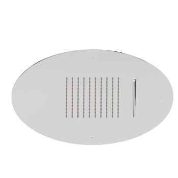 Верхний душ Newform Soffioni d400, круглый, монтаж в потолок, 2 источника тропический душ, водопад, G1/2, хром 684.21.018