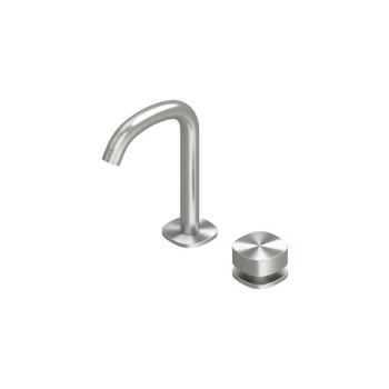Смеситель для раковины QuadroDesign Super на 2 отв. из столешницы Brushed Stainless Steel 2231TAS