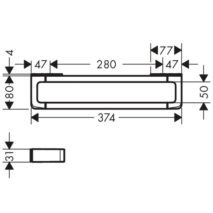Axor Universal Поручень 30см., подвесной, цвет: полированное золото 42830990