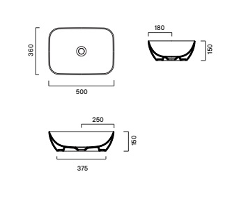 Раковина 50×36 h15 Catalano Green накладная Seta satinato 0422510031