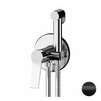 Смеситель с гигиеническим душем Remer Slash & Dot Slash черный матовый SL65WNO