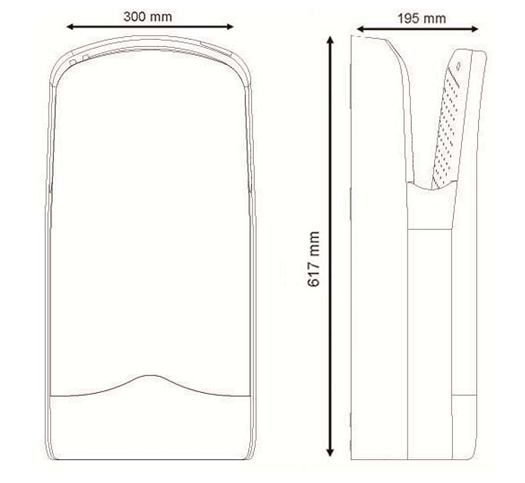 Сушилка для рук Nofer погружная V-JET TRIBLADE белая 01305.W