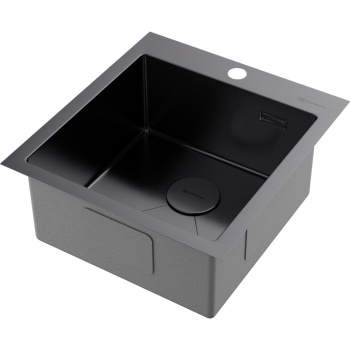 Мойка кухонная Omoikiri Akisame 46-GM вороненая сталь 4973095