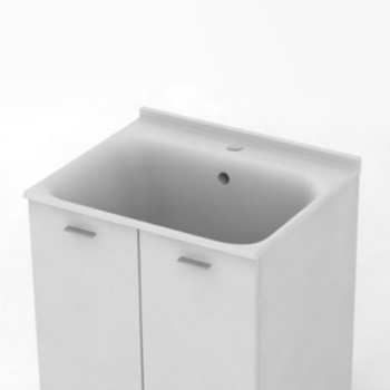 Раковина встраиваемая Kerasan Aquadom 60х50, с 1 отв выбитым под смеситель, запчасть для комплекта для постирочной 9166, без сифона 7535, белый 029201*1