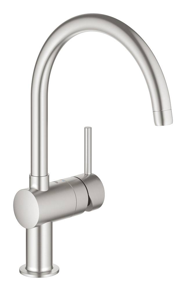 Смеситель для кухонной мойки GROHE Vento с C-образным изливом, суперсталь 30427DC0