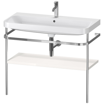 Duravit Happy D.2 Plus Консоль напольная с умывальником 975х490х850 мм, с 1 отв под смесит, 1 ящик, выпуск и сифон в комплекте, цвет белый глянцевый
