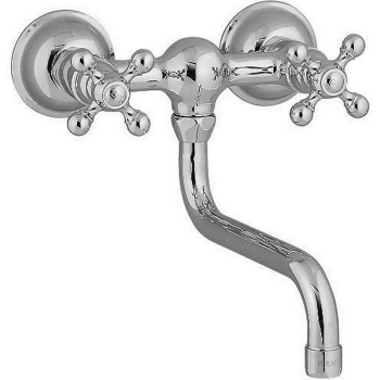 Смеситель для кухни Cisal Kitchen настенный, двухвентильный, с поворотным изливом 247 мм, хром AC00040021
