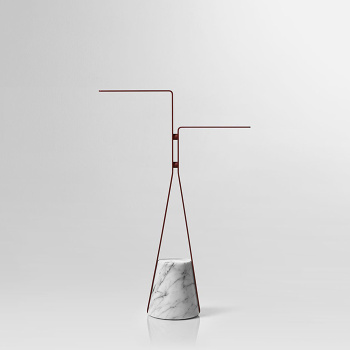 Полотенцедержатель напольный Antonio Lupi Halo 16х43х64см., база из мрамора Carrara satinato, структура Veneziano goffrato А0002457891