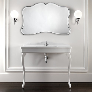 Консоль Devon&Devon Colette 109х57хh85/95 керамич. раковина. c 1отв белый с 2-мя керамическими ножками белый DECOLETTEBI1FGBI