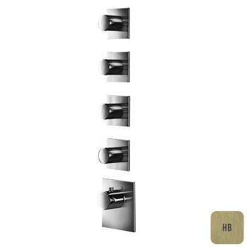 Внешняя часть термостатического смесителя Almar с 4-мя запорными вентилями, латунь брашированная pvd E180084.HB